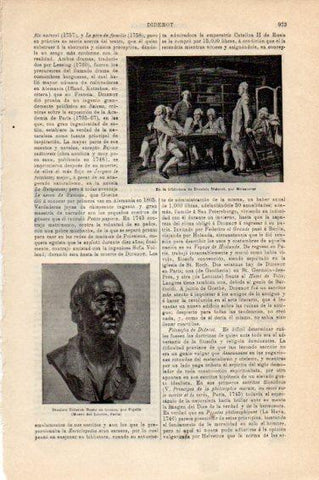 LAMINA V44930: Busto de Dionisio Diderot