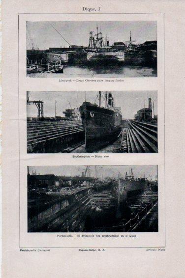 LAMINA V44976: Dique de Liverpool, Southampton y Portsmouth