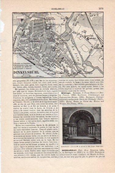 LAMINA V44960: Plano e iglesia de Dinkelsbuhl