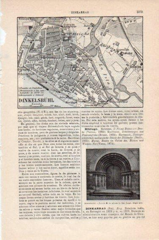 LAMINA V44960: Plano e iglesia de Dinkelsbuhl