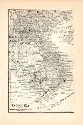 LAMINA V44637: Mapa de Indochina