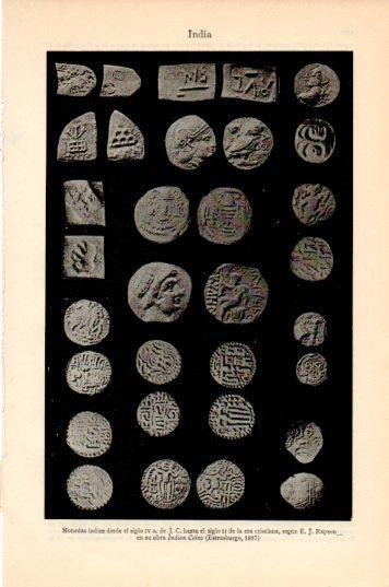 LAMINA V44628: Monedas de India desde IV a. de J hasta siglo II