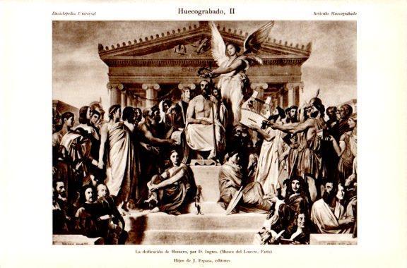 LAMINA V44537: La deificacion de Homero por D. Ingres