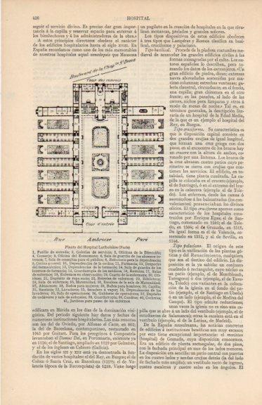 LAMINA V44511: Planta del Hospital Larboisiere, Paris