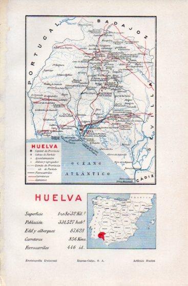 LAMINA V44540: Mapa de la provincia de Huelva