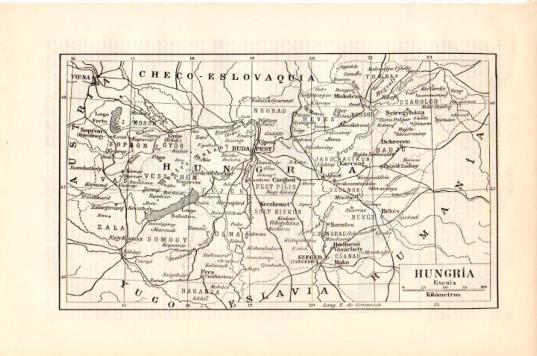 LAMINA V44569: Mapa de Hungria