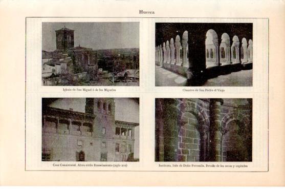 LAMINA V44550: Iglesia de San Miguel y Ayuntamiento en Huesca