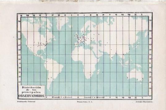 LAMINA V44730: Mapa del mundo distribucion de observatorios