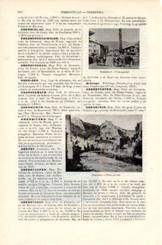 LAMINA V44722: Vistas de Oberstein y Oberstdorf
