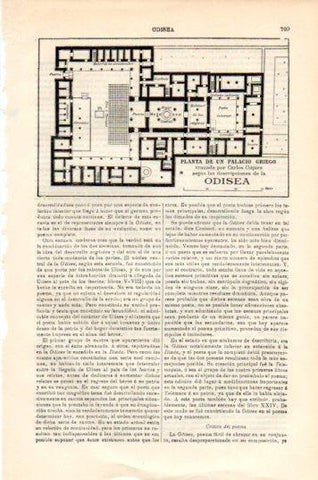 LAMINA V44780: Planta de un palacio griego según la Odisea