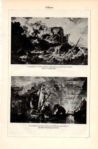 LAMINA V44779: Pasaje de la Odisea por Turner y Preller