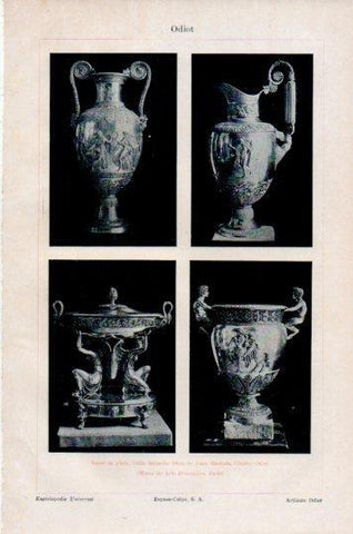 LAMINA V44778: Vasos de plata estilo imperio por Odot