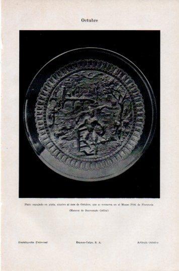 LAMINA V44771: Plato alusivo al mes de Octubre en Museo Pitti