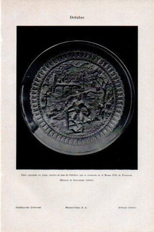 LAMINA V44771: Plato alusivo al mes de Octubre en Museo Pitti