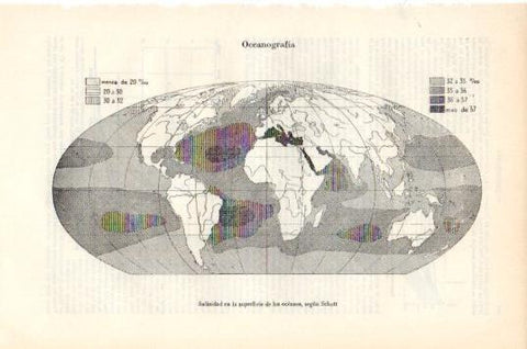 LAMINA V44768: Salinidad de los oceanos según Schott