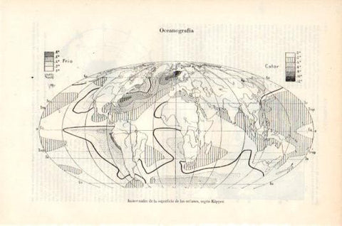 LAMINA V44767: Isanormales de los oceanos según Koppen