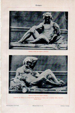 LAMINA V44760: Estatuas del Oceano Pacifico por A. Piccirilli