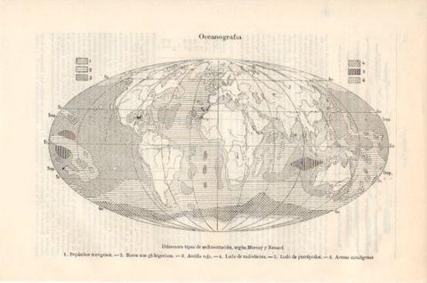 LAMINA V44763: Diferentes tipos de sedimentos según Murray