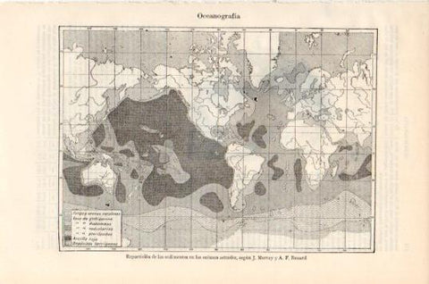 LAMINA V44764: Reparticion de sedimentos en los oceanos