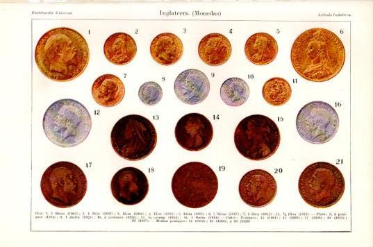 LAMINA V44664: Monedas de Inglaterra