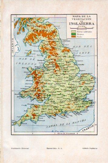 LAMINA V44661: Mapa de la vegetacion de Inglaterra