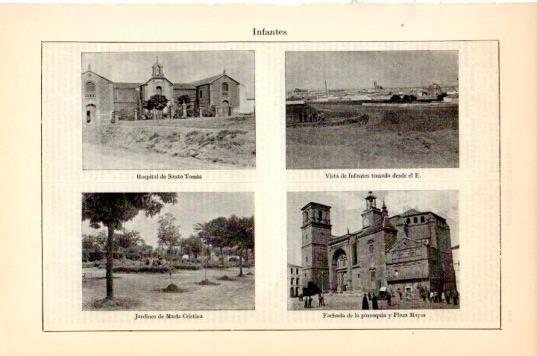 LAMINA V44651: Hospital, Vista, Jardines e Iglesia en Infantes