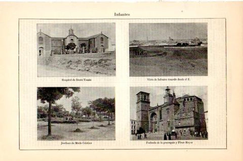 LAMINA V44651: Hospital, Vista, Jardines e Iglesia en Infantes