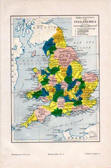 LAMINA V44659: Mapa politico de Inglaterra