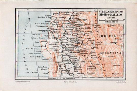 LAMINA V44708: Mapa de Ñuble, Concepcion, Biobio y Malleco