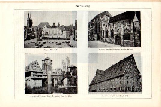 LAMINA V44703: Plaza del Mercado, Iglesia San Sebaldo y Aduana, Nuremberg