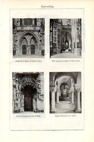 LAMINA V44698: Iglesias de Nuestra Señora y San Lorenzo en Nuremberg
