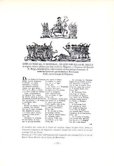 LAMINA V45347: Romanç enfrontaments dels miquelets del canonge Cofi a Ripoll 1794