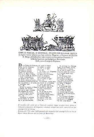 LAMINA V45347: Romanç enfrontaments dels miquelets del canonge Cofi a Ripoll 1794