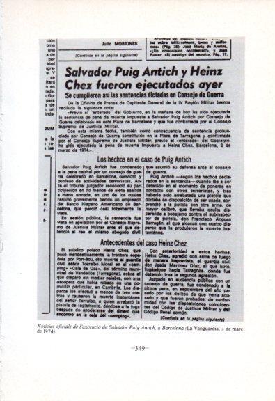 LAMINA V45137: Execucio de Salvador Puig Antich a La Vanguardia
