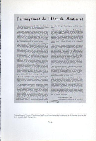 LAMINA V45126: Nota enfrontament Abat de Montserrat i autoritats franquistes