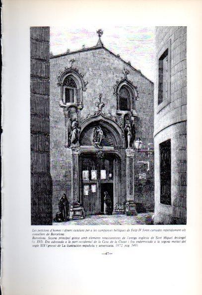 LAMINA V45152: Esglesia de Sant Miquel Arcangel  Barcelona gravat 1872