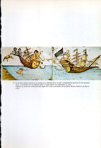 LAMINA V45179: Rajoles amb escena de pirateria, Museu Maritim Barcelona