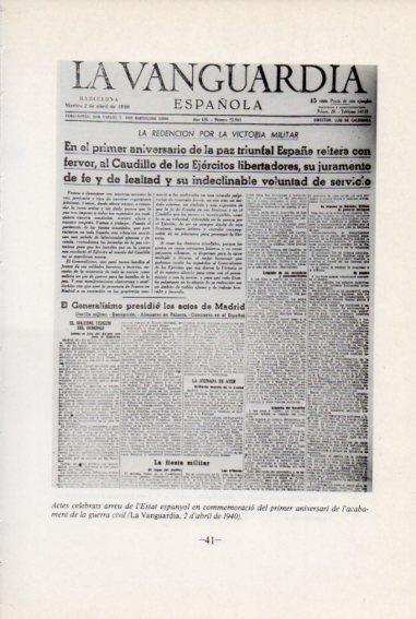 LAMINA V45072: Portada La Vanguardia 2 abril 1940