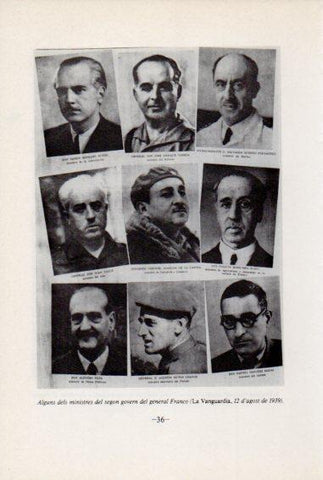 LAMINA V45069: Ministres del segon govern de Franco 1939