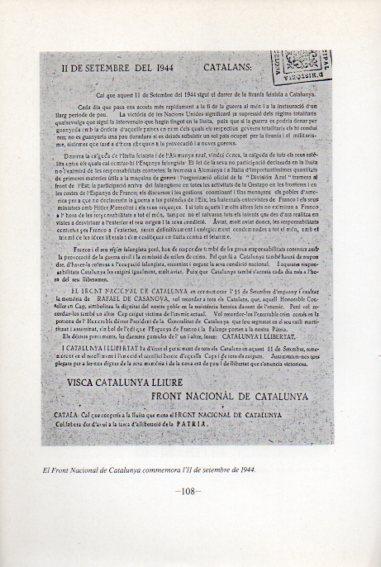 LAMINA V45089: Commemoracio 11 setembre 1944 pel Front Nacional de Catalunya