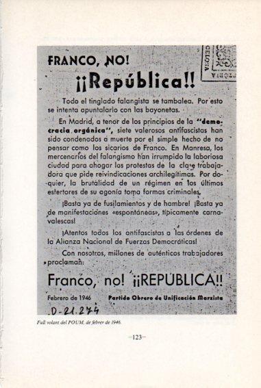 LAMINA V45091: Full volant del POUM febrer 1946