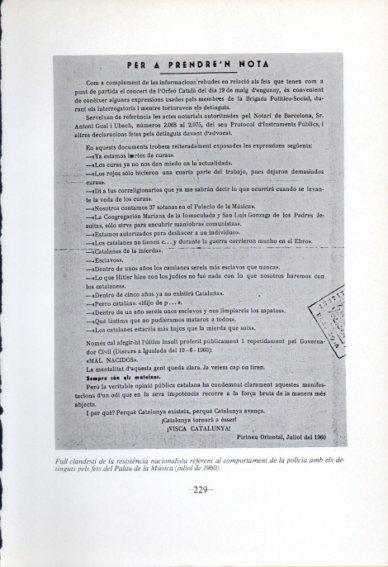 LAMINA V45114: Full resistencia nacionalista fets del Palau de la Musica 1960