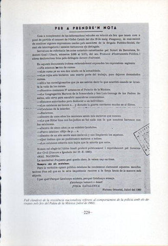 LAMINA V45114: Full resistencia nacionalista fets del Palau de la Musica 1960