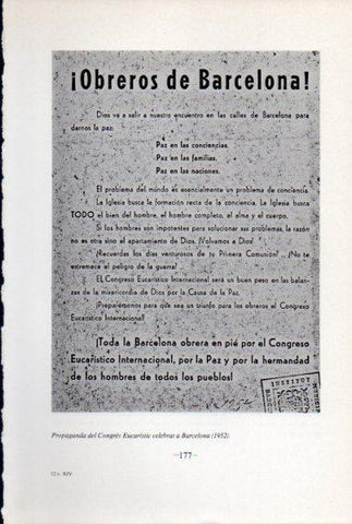 LAMINA V45103: Propaganda Congres Eucaristic a Barcelona 1952