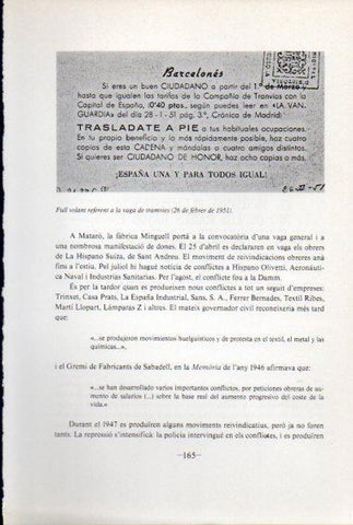 LAMINA V45100: Full vaga de tramvies febrer 1951