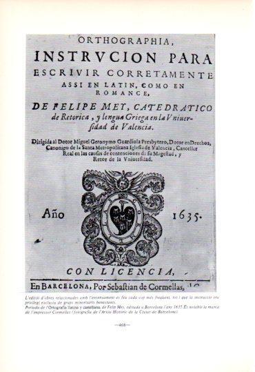 LAMINA V45259: Portada de Ortografia llatina y castellana de Felip Mey 1635