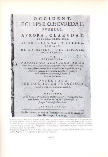 LAMINA V45256: Portada del Panegiric a la mort de Pau Claris 1641
