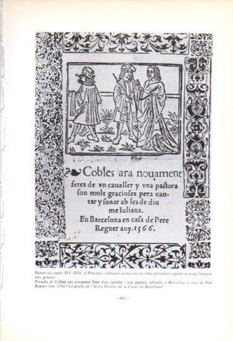 LAMINA V45255: Portada de Cobles fetes d'un cavaller i una pastora 1566