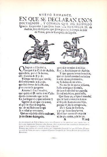 LAMINA V45281: Romanç de l'emperador Leopold I al seu fill Carles III