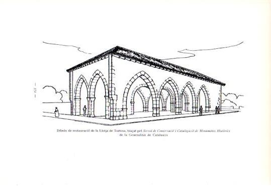 LAMINA V45298: Dibuix de restauracio Llotja de Tortosa